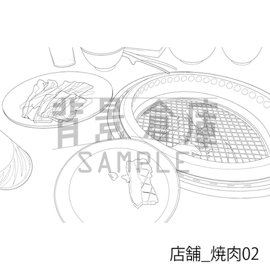 店舗_焼肉02_トーン