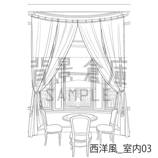 西洋風_室内03_トーン