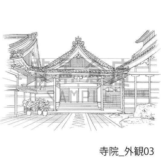 寺院_外観03_トーン