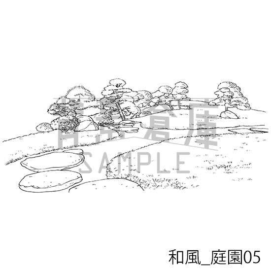 和風_庭園05_トーン