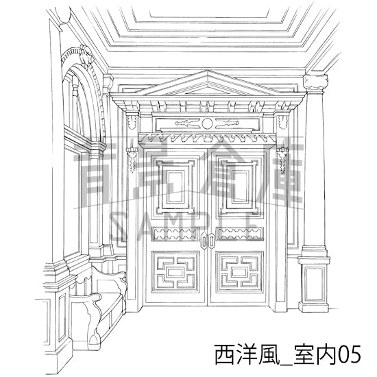 西洋風_室内05_トーン