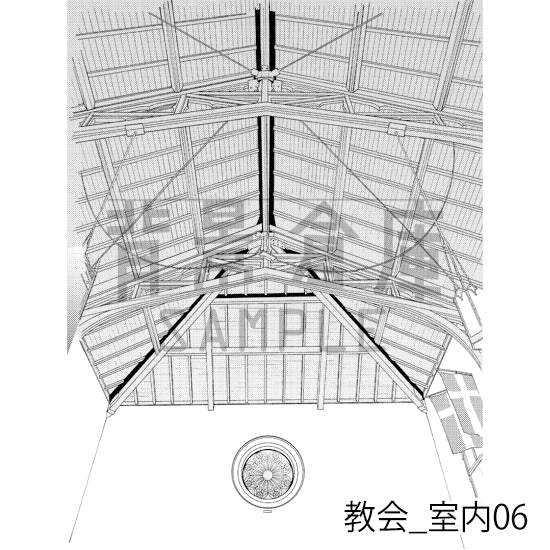 教会_背景素材集1（室内）_トーン