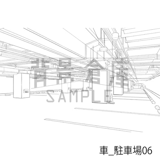 車_駐車場06_トーン