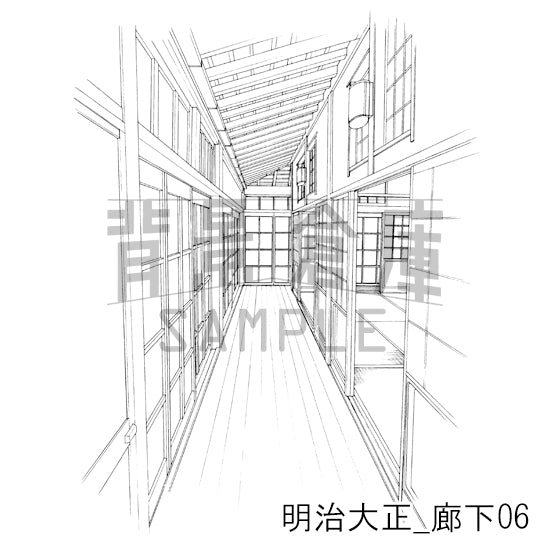 明治大正_廊下06_トーン