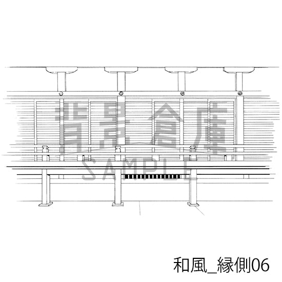 和風_背景素材集8（縁側）_トーン