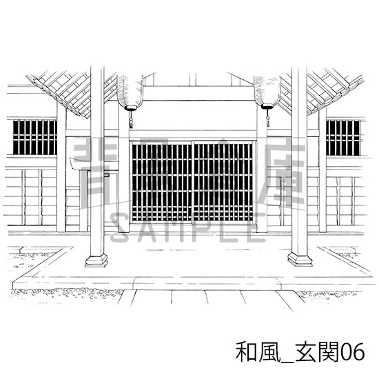 和風_玄関06_トーン