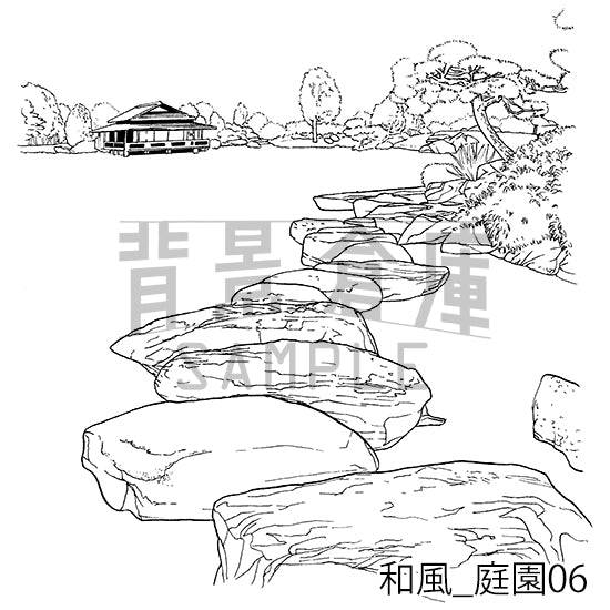 和風_庭園06_トーン