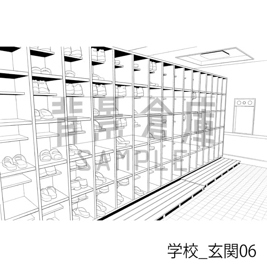 学校_玄関06_トーン