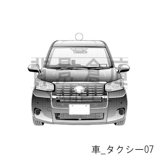 車_背景素材集10(タクシー)_トーン