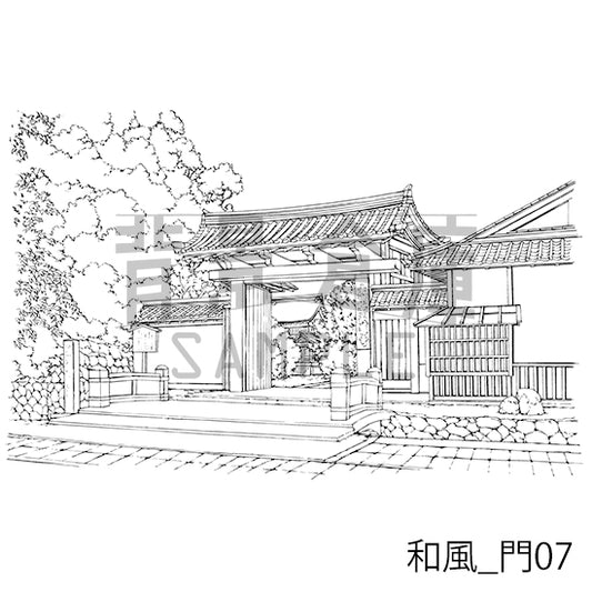 和風_門07_トーン