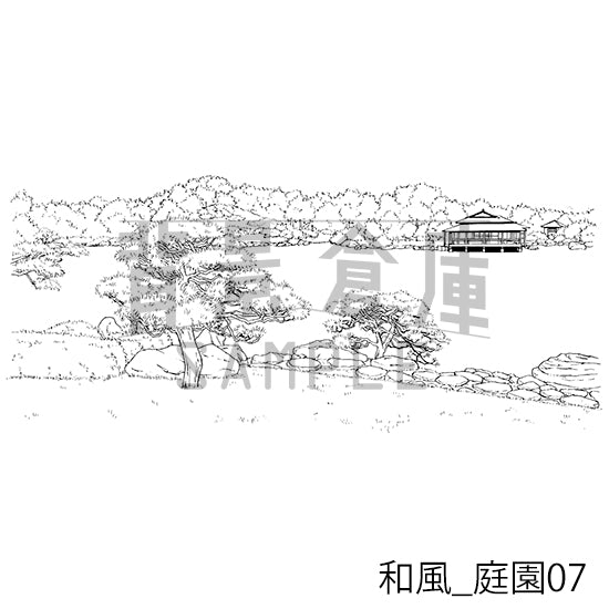 和風_庭園07_トーン