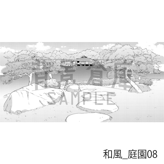 和風_庭園08_トーン