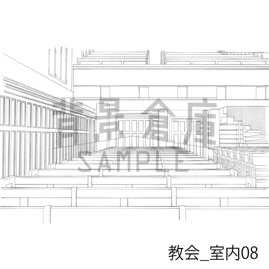 教会_背景素材集1（室内）_トーン