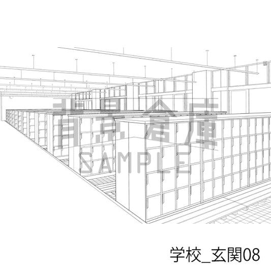学校_玄関08_トーン
