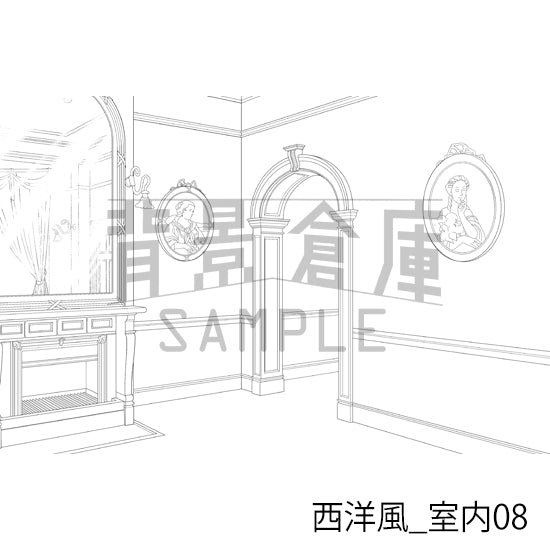 西洋風_室内08_トーン