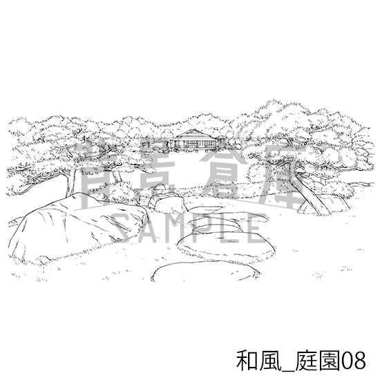 和風_庭園08_トーン