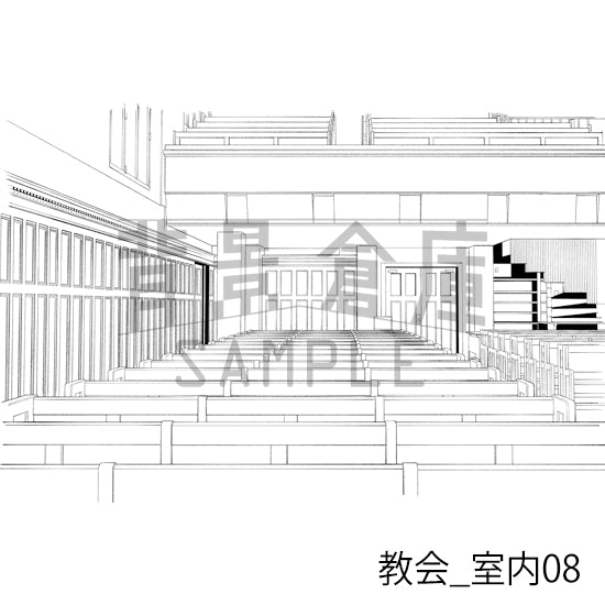 教会_背景素材集1（室内）_トーン