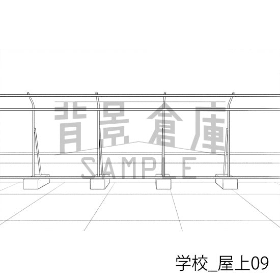 学校_背景素材集45（屋上）_トーン