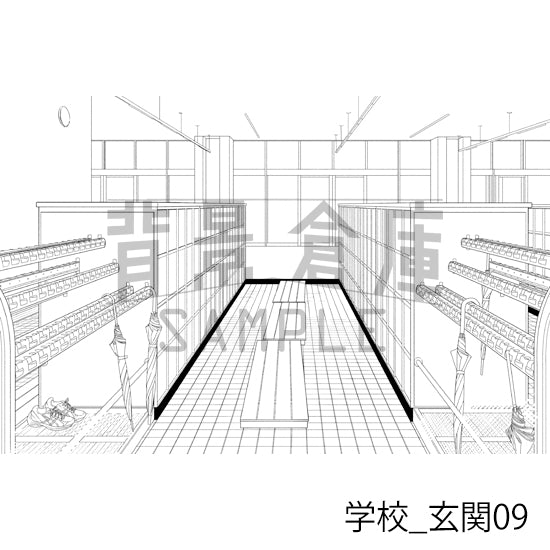 学校_玄関09_トーン