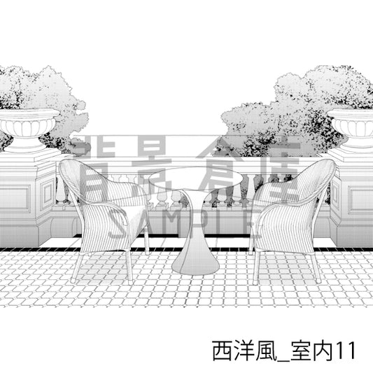 西洋風_背景素材集3(室内)_トーン
