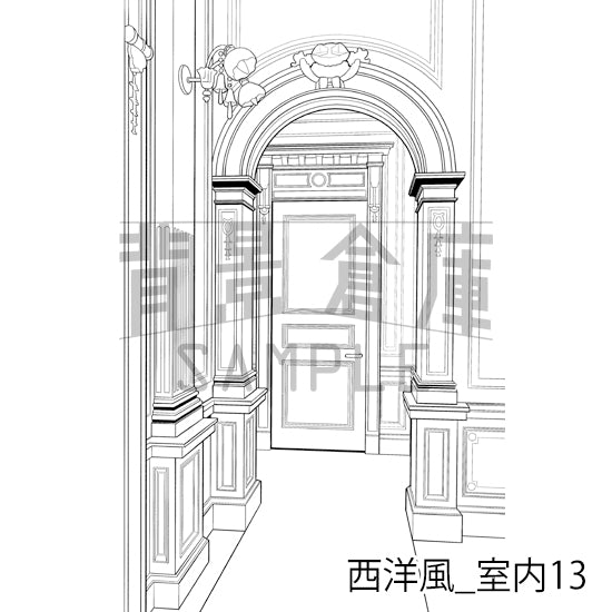 西洋風_室内13_トーン