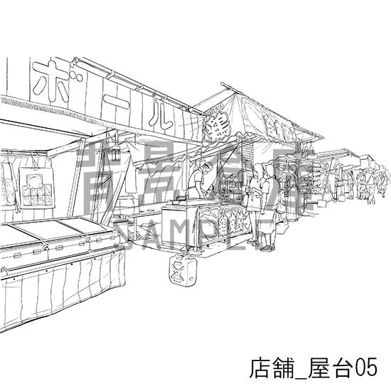 店舗の背景集_セット9（屋台）