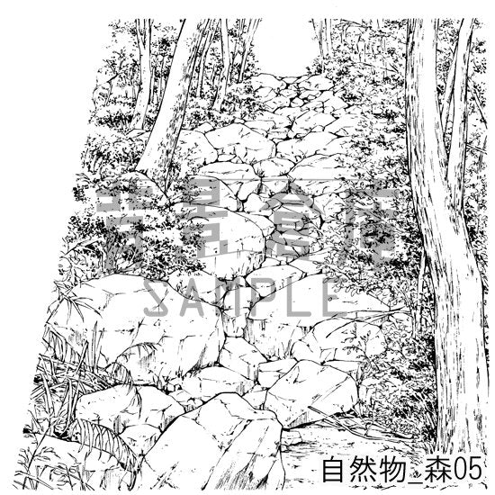 自然物_森05_トーン
