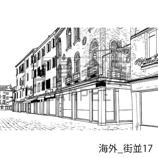 海外_街並17_トーン