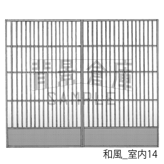 和風_背景素材集7（室内 塀）_トーン