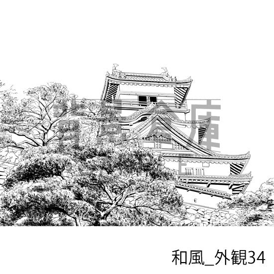 和風の背景集_セット26(外観)_トーン