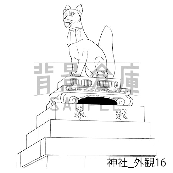 神社_背景素材集2(外観)_トーン