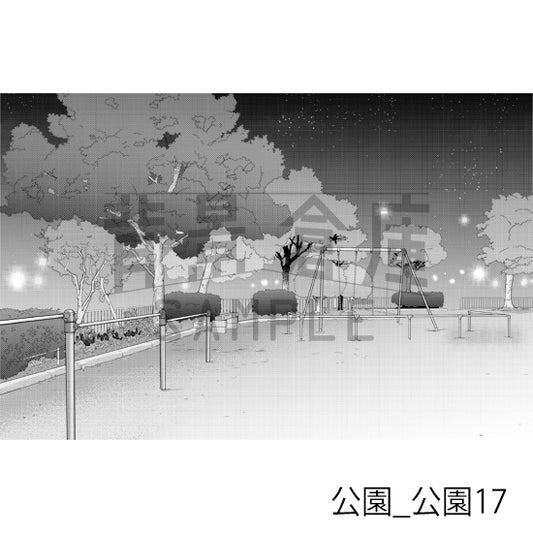 公園_背景素材集3(公園)_トーン