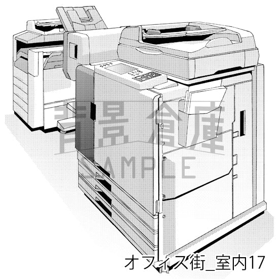 オフィス街_背景素材集5(室内)_トーン
