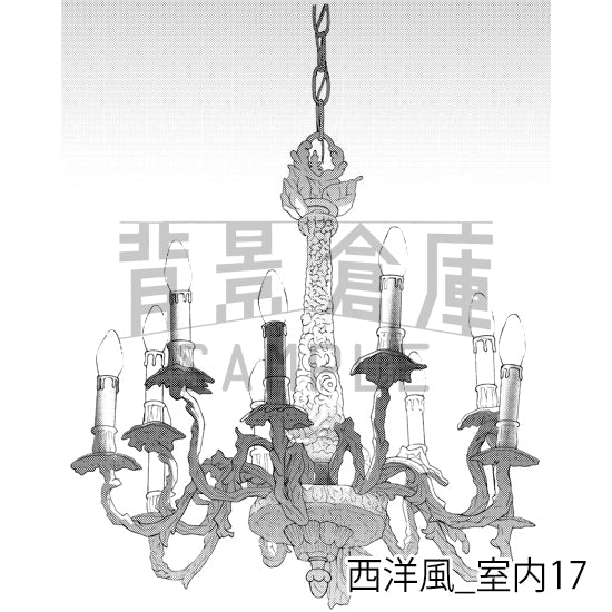 西洋風_室内17_トーン