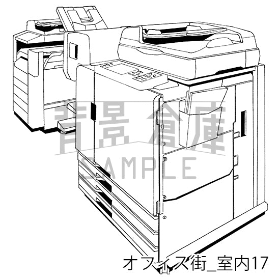 オフィス街_背景素材集5(室内)_トーン