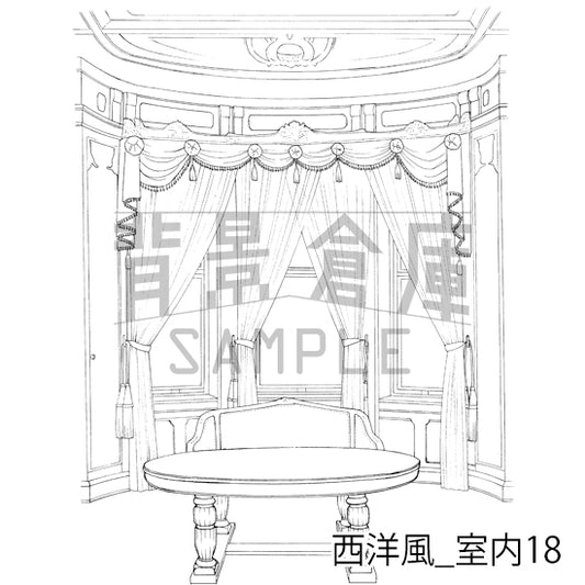 西洋風_室内18_トーン