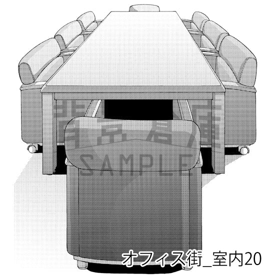 オフィス街_背景素材集5(室内)_トーン