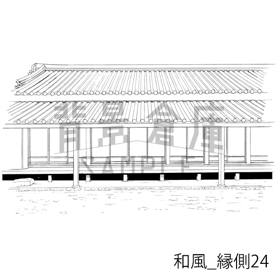 和風_背景素材集24(縁側)_トーン