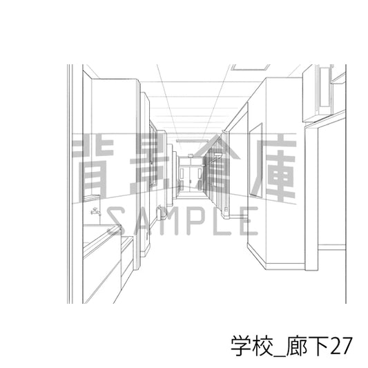 学校_廊下27_トーン