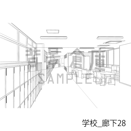 学校_廊下28_トーン