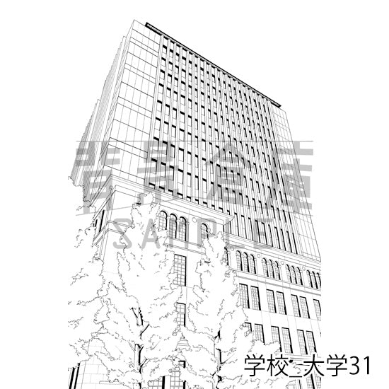 学校_背景素材集47（大学）_トーン