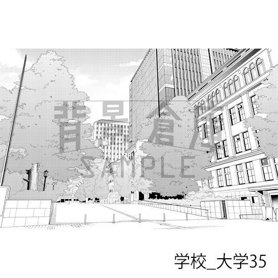 学校_背景素材集47（大学）_トーン