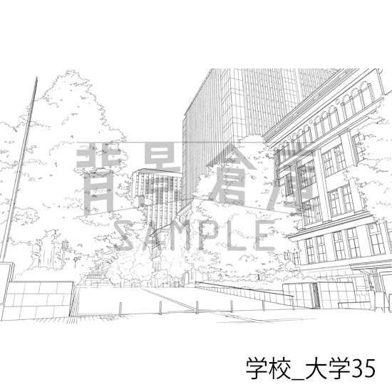 学校_背景素材集47（大学）_トーン