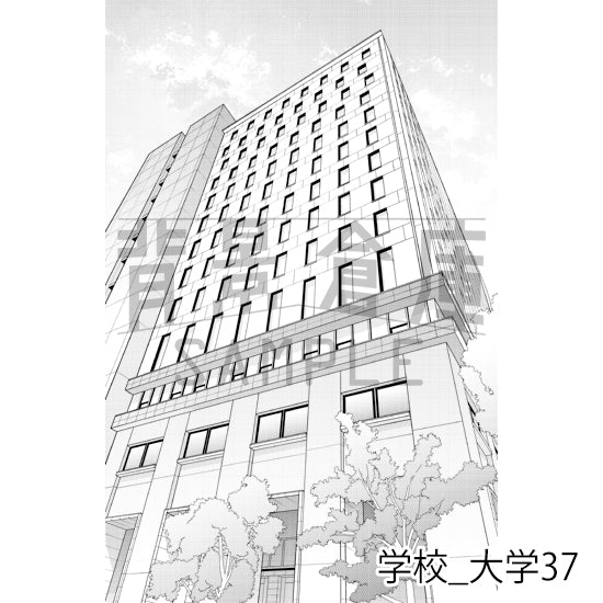 学校_背景素材集48（大学）_トーン