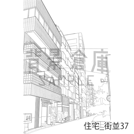 住宅_街並37_トーン