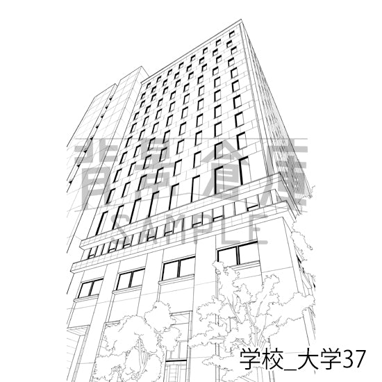 学校_背景素材集48（大学）_トーン