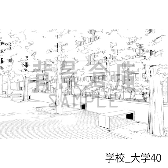 学校_背景素材集48（大学）_トーン