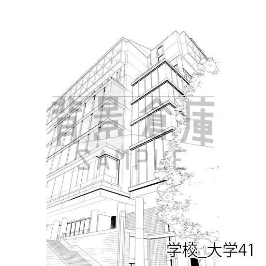 学校_背景素材集48（大学）_トーン