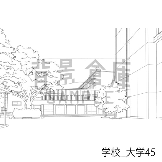 学校_背景素材集49（大学）_トーン