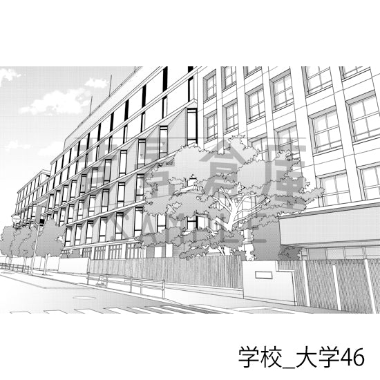 学校_背景素材集49（大学）_トーン